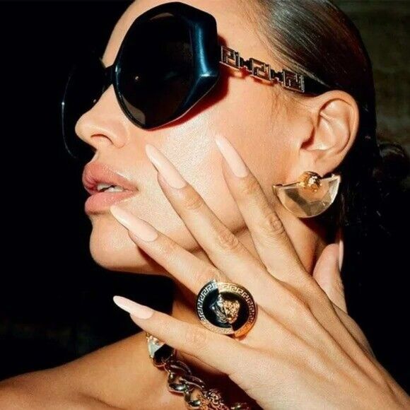 Versace Black and Gold Octagonal Sunglasses main image 5